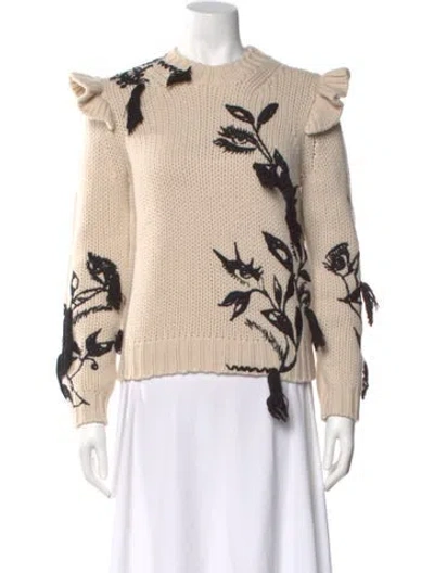 Pre-owned Zimmermann Merino Wool Printed Sweater W/ Tags In Neutral