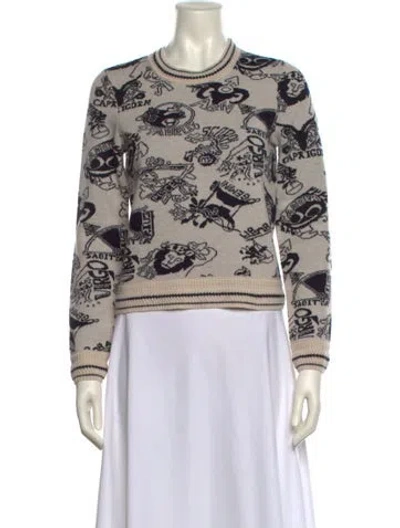 Pre-owned Zimmermann Merino Wool Printed Sweatshirt In Neutral