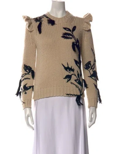 Pre-owned Zimmermann Merino Wool Printed Top In Neutrals