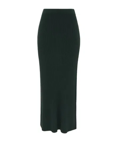 Zimmermann Merino Wool Straight-cut Skirt In Green