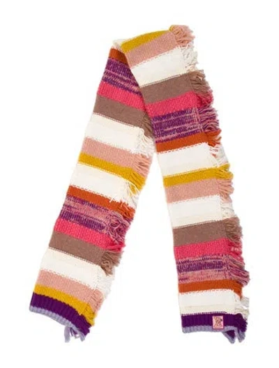 Pre-owned Zimmermann Merino Wool Striped Scarf In Neutral