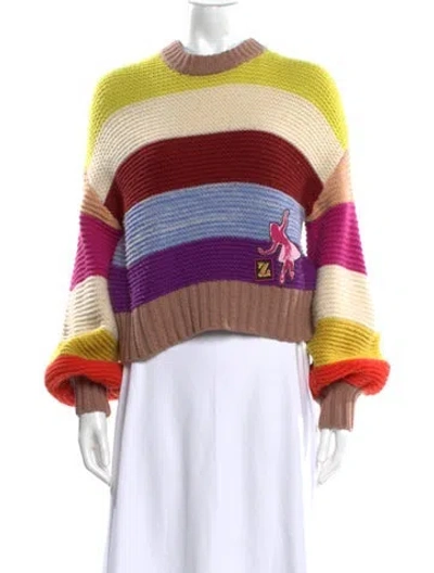 Pre-owned Zimmermann Merino Wool Striped Sweater In Multi