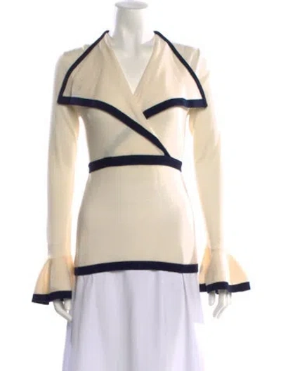 Pre-owned Zimmermann Merino Wool Striped Sweater In Neutral