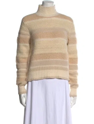 Pre-owned Zimmermann Merino Wool Striped Sweater In Neutral