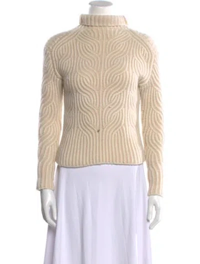 Pre-owned Zimmermann Merino Wool Striped Sweater In Neutral