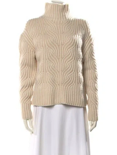 Pre-owned Zimmermann Merino Wool Striped Sweater In Neutral