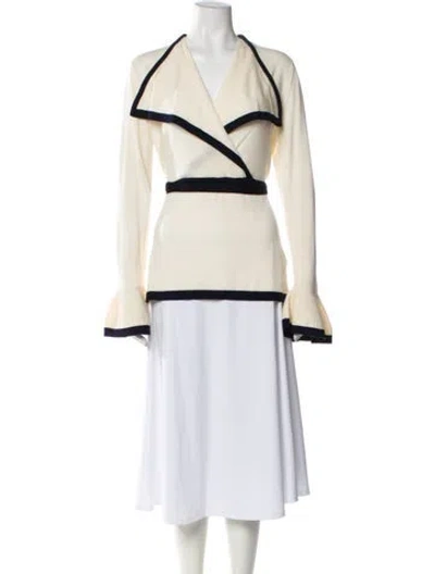 Pre-owned Zimmermann Merino Wool Striped Sweater In Neutral