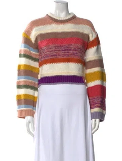 Pre-owned Zimmermann Merino Wool Striped Sweater In Neutral