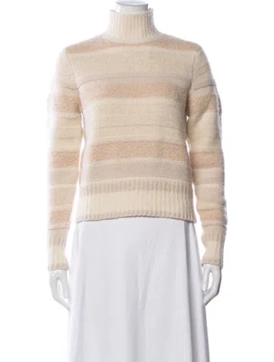 Pre-owned Zimmermann Merino Wool Striped Sweater In Neutrals