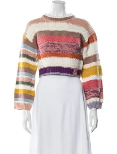Pre-owned Zimmermann Merino Wool Striped Sweater W/ Tags In Multi