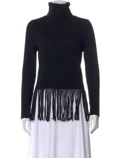Pre-owned Zimmermann Merino Wool Turtleneck Sweater In Black