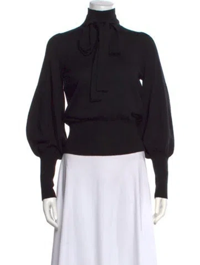 Pre-owned Zimmermann Merino Wool Turtleneck Sweater In Black