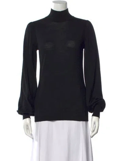Pre-owned Zimmermann Merino Wool Turtleneck Sweater In Black