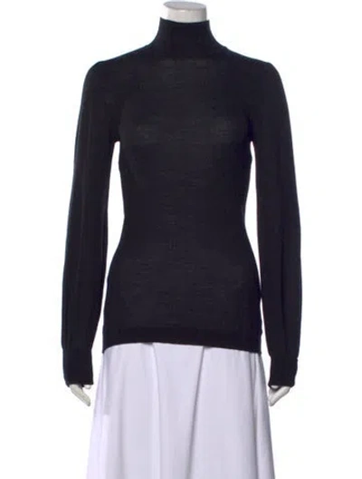 Pre-owned Zimmermann Merino Wool Turtleneck Sweater In Black