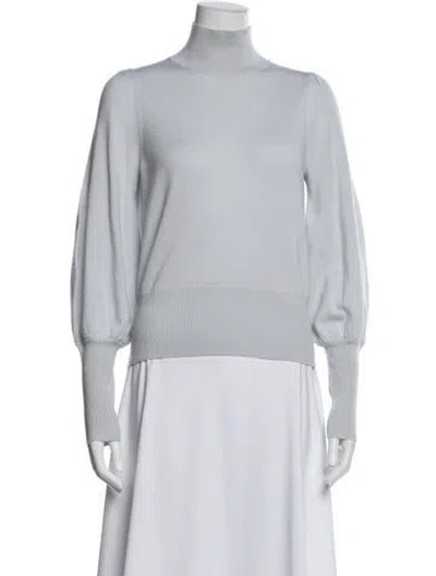 Pre-owned Zimmermann Merino Wool Turtleneck Sweater In Blue
