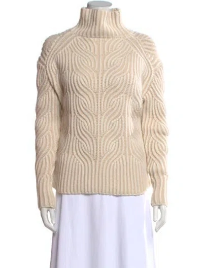 Pre-owned Zimmermann Merino Wool Turtleneck Sweater In Neutral