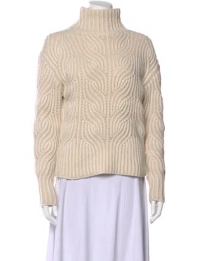 Pre-owned Zimmermann Merino Wool Turtleneck Sweater In Neutral