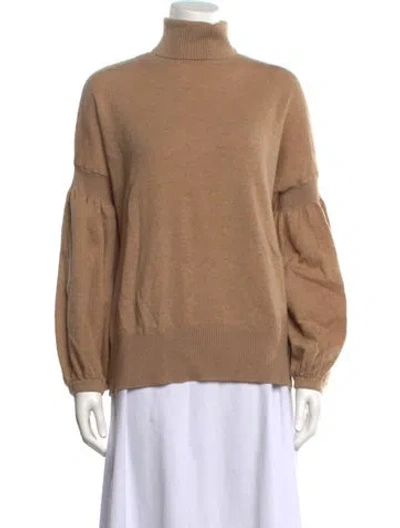 Pre-owned Zimmermann Merino Wool Turtleneck Sweater In Neutrals