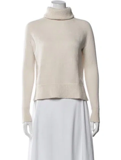 Pre-owned Zimmermann Merino Wool Turtleneck Sweater In White