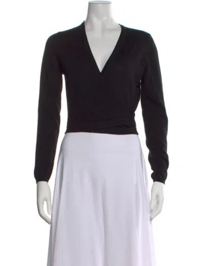 Pre-owned Zimmermann Merino Wool V-neck Sweater In Black