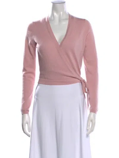 Pre-owned Zimmermann Merino Wool V-neck Sweater In Pink