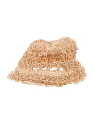 Pre-owned Zimmermann Mesh Accent Bucket Hat In Neutrals
