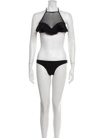 Pre-owned Zimmermann Mesh Accents Bikini In Black