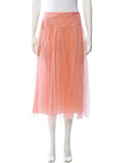 Pre-owned Zimmermann Mesh Accents Midi Length Skirt In Pink