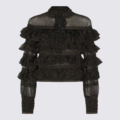 ZIMMERMANN METALLIC BLACK COTTON TOP