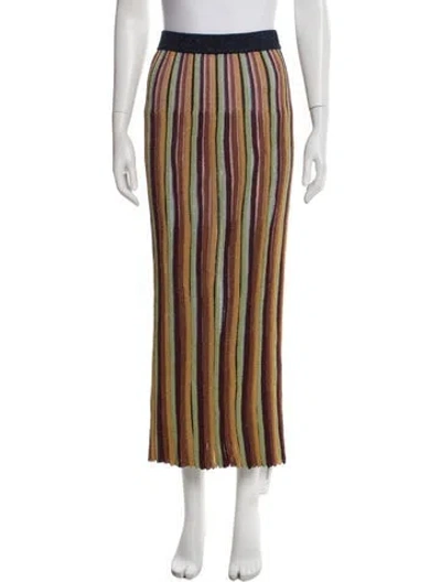 Pre-owned Zimmermann Metallic Knit Long Skirt In Blue
