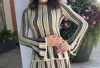 Zimmermann Illustration Mouline Metallic Stripe Top Black/gold In Multi