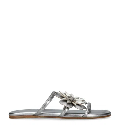 Zimmermann Metallic Leather Belara Slides In Silver