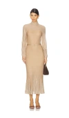 Zimmermann Metallic Midi Dress In Neutral