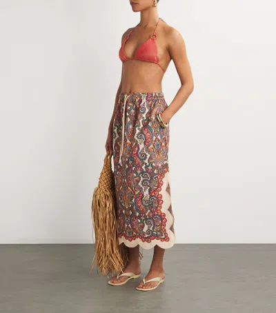 Zimmermann Metallic Tallow Bikini In Orange