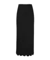 Zimmermann Crush Crystal-embellished Scalloped Linen Midi Skirt In Black