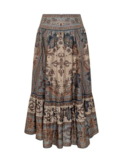 Zimmermann Midi Ascension Floral Skirt In Multi