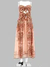 Zimmermann Womens Pink Paisley Floral Aster Scar Silk Midi Dress Xl In Pink