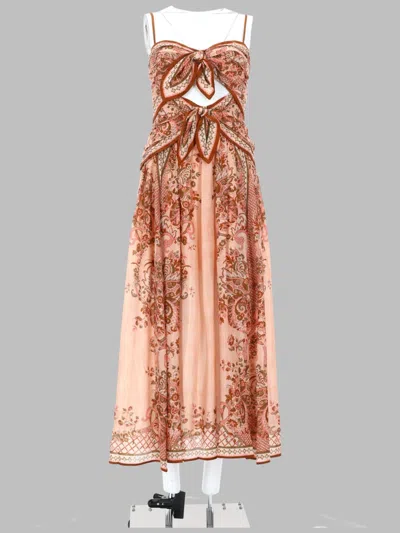 Zimmermann Midi Aster Silk Gown In Pink