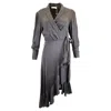 Zimmermann Midi Asymmetrical Wrap Dress In Black Silk In Black