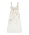 Zimmermann Womens Balance Floral-print Linen Midi Dress White Hydrangea Xs