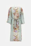 Zimmermann Floral-print Belted Dress In Multi