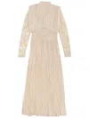 Zimmermann Ruched Stretch-jersey And Lace Maxi Dress In Neutral
