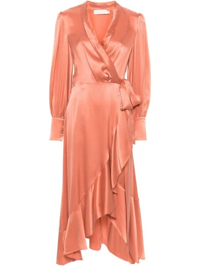 Zimmermann Midi Dress Ruffle-orange Detail