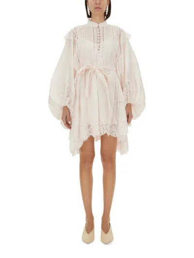 ZIMMERMANN DRESS WOMAN IN ROSE-PINK RAMIE