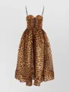 Zimmermann 'midi Dress With Animal Print And Rhinestone Embellishments'