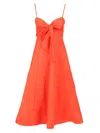 Zimmermann Womens Crush Shoulder-straps Linen Midi Dress Red Xxs In Orange