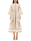 Zimmermann Midi Dress With Buttons "hypnotic" In Neutral