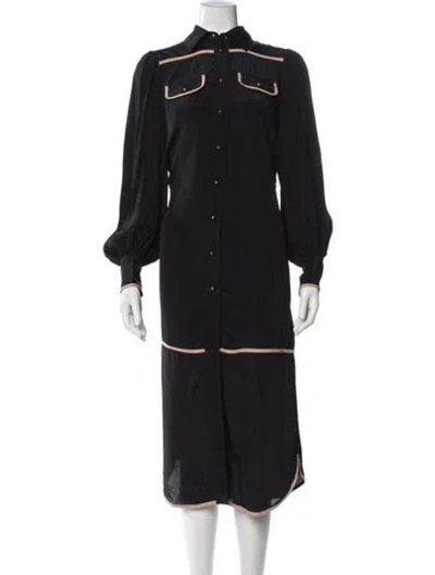 Pre-owned Zimmermann Midi Length Dress In Black