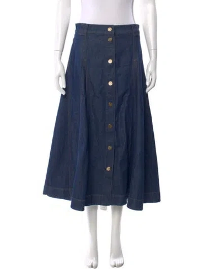 Pre-owned Zimmermann Midi Length Skirt In Blue