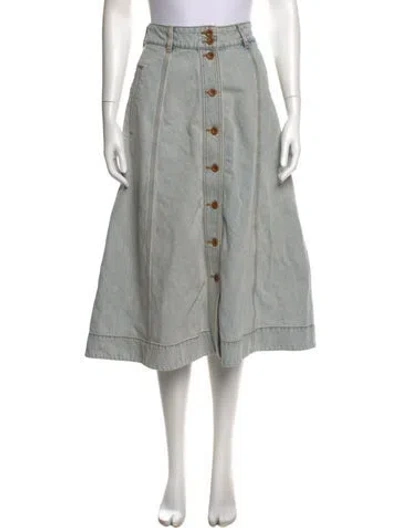 Pre-owned Zimmermann Midi Length Skirt In Blue